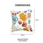 Autumn Bloom Embroidered Decorative Cushion Cover  - Image 2