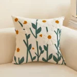 Daisy Vine Embroidered Decorative Cushion Cover  - Image 6