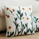 Daisy Vine Embroidered Decorative Cushion Cover  - Image 5