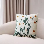 Daisy Vine Embroidered Decorative Cushion Cover  - Image 3