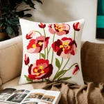 Garden Embroidered Decorative Cushion Cover