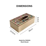 Blush Mosaic Decorative Wooden Tissue Box - Image 2