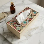 Blush Mosaic Decorative Wooden Tissue Box - Image 8