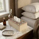 Blush Mosaic Decorative Wooden Tissue Box - Image 9