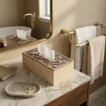Blush Mosaic Decorative Wooden Tissue Box - Image 10