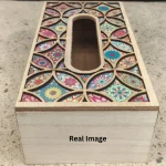 Blush Mosaic Decorative Wooden Tissue Box - Image 5