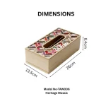 Heritage Mosaic Decorative Wooden Tissue Box - Image 2