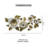 Golden Flora Metal Wall Decor - Image 2