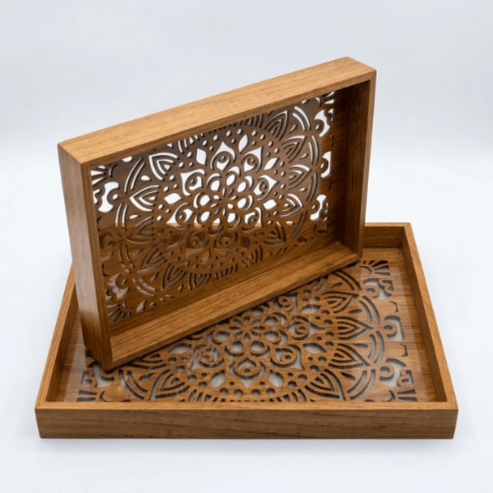 14-138 Wooden Serving Tray Set