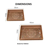 Royal Artisan Decorative Wooden Serving Tray Set - Image 2