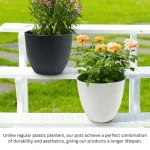 Minimalist Mini Tapered Round Planter White - Image 11