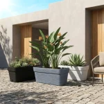 Stone Textured Rectangular Plastic Planter - Image 12
