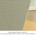 Stone Textured Square Plastic Planter Black - Image 12