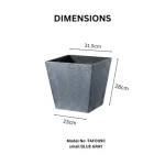Stone Textured Square Plastic Planter Blue Gray - Image 2