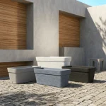 Stone Textured Rectangular Plastic Planter - Image 6