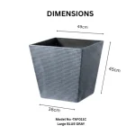 Stone Textured Square Plastic Planter Blue Gray - Image 4