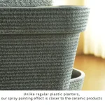 Stone Textured Rectangular Plastic Planter - Image 16