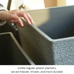 Stone Textured Square Plastic Planter Blue Gray - Image 8
