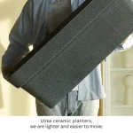 Stone Textured Rectangular Plastic Planter - Image 17