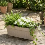 Stone Textured Rectangular Plastic Planter - Image 9