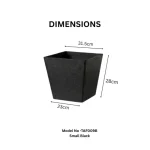 Stone Textured Square Plastic Planter Black - Image 2