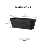 Stone Textured Rectangular Plastic Planter - Image 3