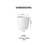 Minimalist Mini Tapered Round Planter White - Image 3