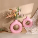 Halo Loop Blush Rose Table Vase Set - Image 4