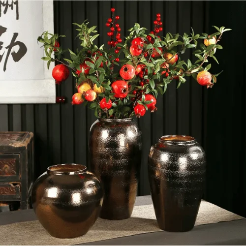 Smoked Onyx Table Vase 3pc Set