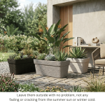 Stone Textured Rectangular Plastic Planter - Image 18