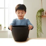 Minimalist Mini Tapered Round Plastic Planter Black - Image 7