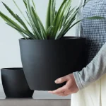 Minimalist Mini Tapered Round Plastic Planter Black - Image 9