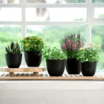Minimalist Mini Tapered Round Plastic Planter Black - Image 10