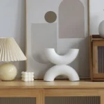 Ripple Rhythm Crescent White Table Vase - Image 4
