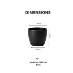 Minimalist Mini Tapered Round Plastic Planter Black - Image 2