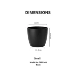 Minimalist Mini Tapered Round Plastic Planter Black - Image 3