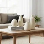 Fluid Harmony Beige Table Vase Set - Image 3