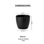 Minimalist Mini Tapered Round Plastic Planter Black - Image 4