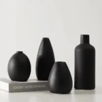 Fluid Harmony Black Table Vase Set