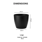 Minimalist Mini Tapered Round Plastic Planter Black - Image 5