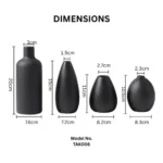 Fluid Harmony Black Table Vase Set - Image 2