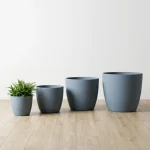 Minimalist Mini Tapered Round Plastic Planter Blue Gray - Image 6