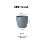 Minimalist Mini Tapered Round Plastic Planter Blue Gray - Image 3