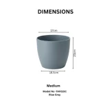 Minimalist Mini Tapered Round Plastic Planter Blue Gray - Image 4