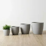 Minimalist Mini Tapered Round Plastic Planter Light Gray - Image 6