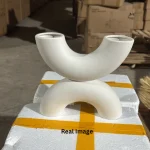 Ripple Rhythm Crescent White Table Vase - Image 5