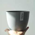 Minimalist Mini Tapered Round Plastic Planter Light Gray - Image 8