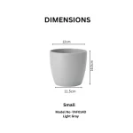 Minimalist Mini Tapered Round Plastic Planter Light Gray - Image 3
