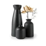 Aural Harmony Carbon Stone Table Vase Set