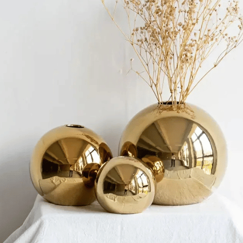 Aura Orb Gold Table Vase Set
